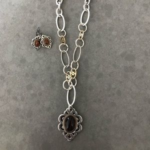 Brighton Silver Necklace and Earring Set